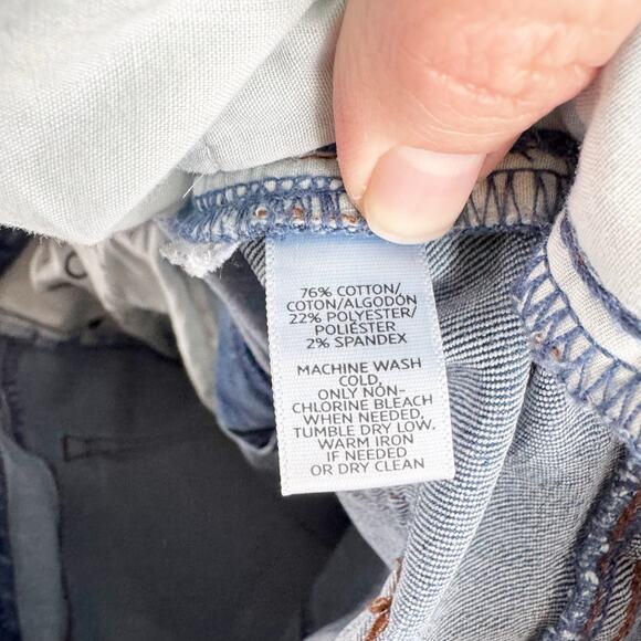 LOFT Ann Taylor Wide Leg Cropped Released Raw Hem Jeans Size 31 / 12 Stretch - Picture 10 of 11